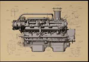 Schematics for fantasy gasoline engine